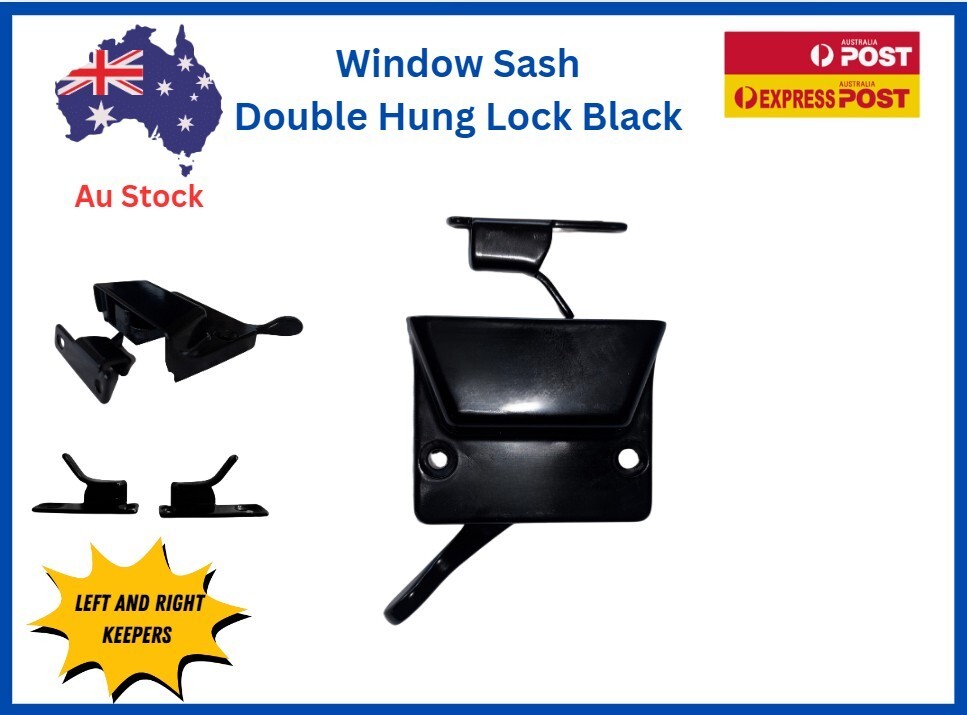 Window Lock Sash Double Hung Cam Lock Vertical or Horizontal Black