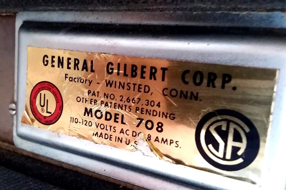 Vintage GENERAL GILBERT CORP. Model 708 Electric Adding Machine Made USA