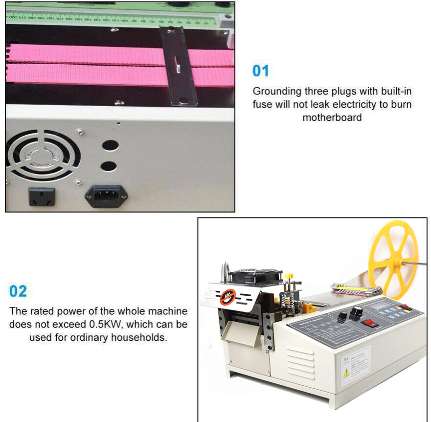Hot & Cold Strip Cutter Automatic Webbing Tape Textile Ribbon Cutting Machine US