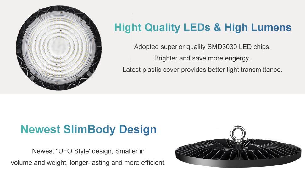 100W UFO Led High Bay Light Industrial Commercial Factory Warehouse Shop 6000K