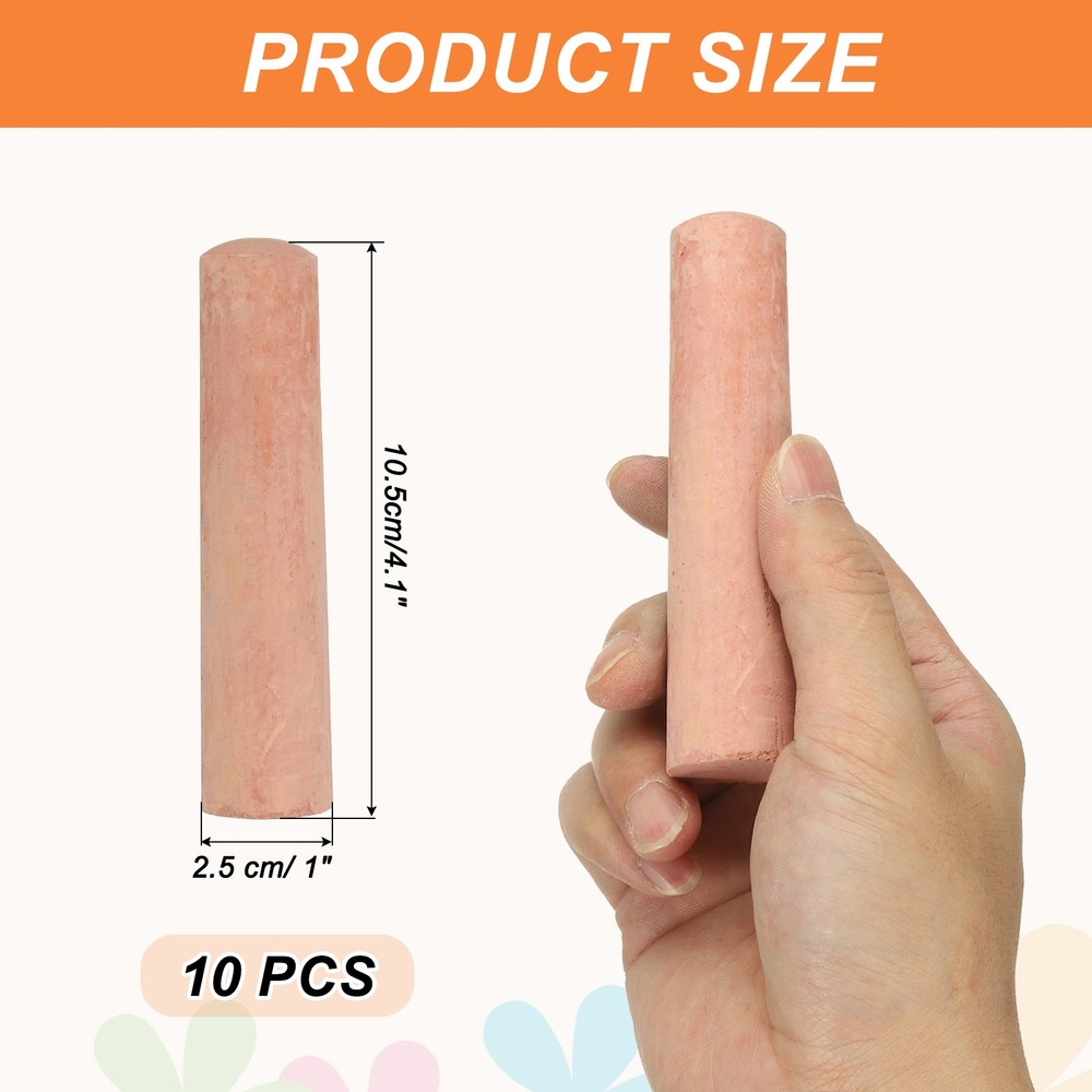 10 PCS Dustless Chalk, Brown Sidewalk Chalk Large Solid Huge for Outdoor
