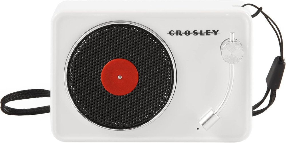 CR3029A-WH Portable Mini Turntable Bluetooth Speaker, White