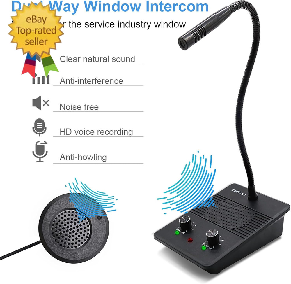 Window Speaker Intercom System,Dual Way Anti-Interference Intercommunication