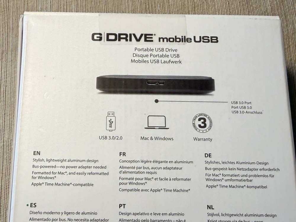 G Drive Mobile USB 1 TB Portable USB Drive