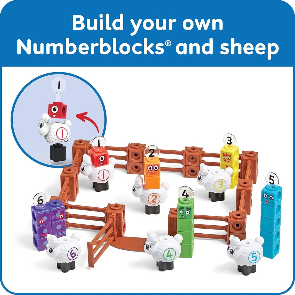 Numberblocks Sheep Farm Mathlink Cubes Activity Set, Preschool Learning Activiti