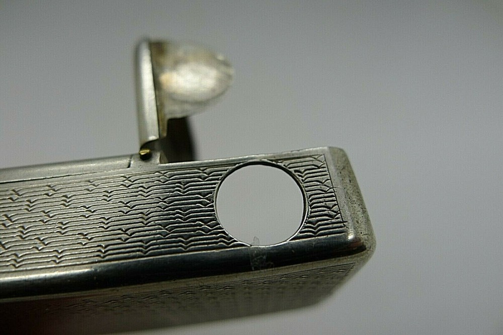 c.1821 SOLID SILVER HAND CHASED COMBINATION SNUFF BOX w/ CHEROOT CUTTER RARE