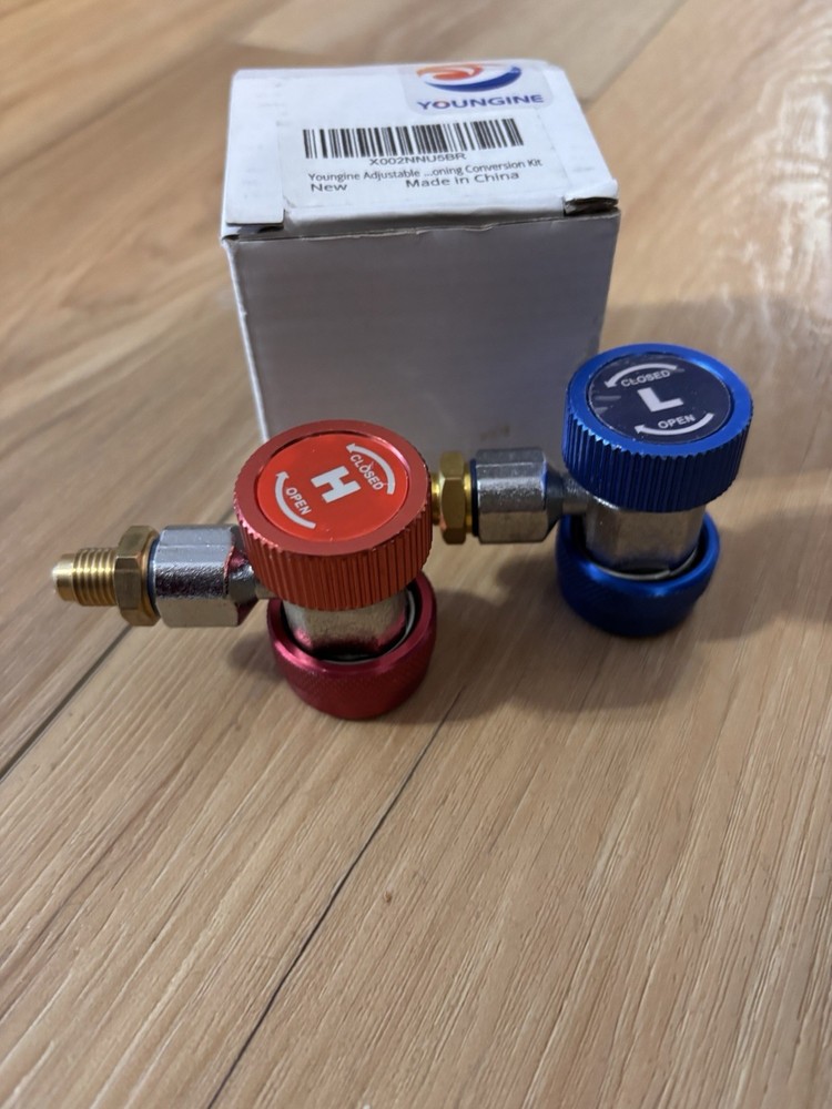 Youngine Adjustable R134A Adapter, Air Conditioning Quick Coupler Connector