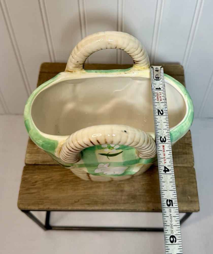 Vintage Easter Bunny Spring 3D Basket & Box WCL Ceramic Set Cottagecore Tabletop