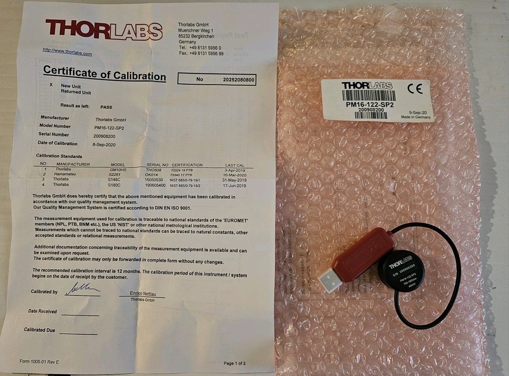 Thorlabs USB Laser Power Sensor