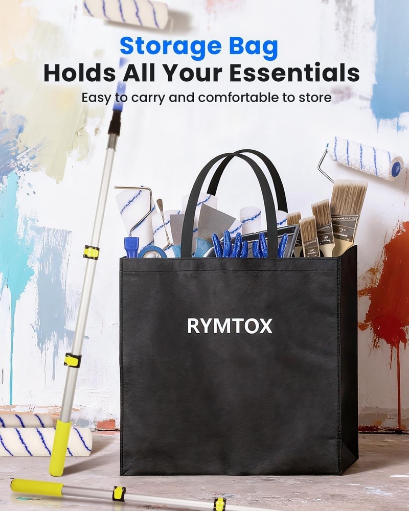 33PCS Professional Paint Roller Kit with Adjustable 2-4FT Extension Pole