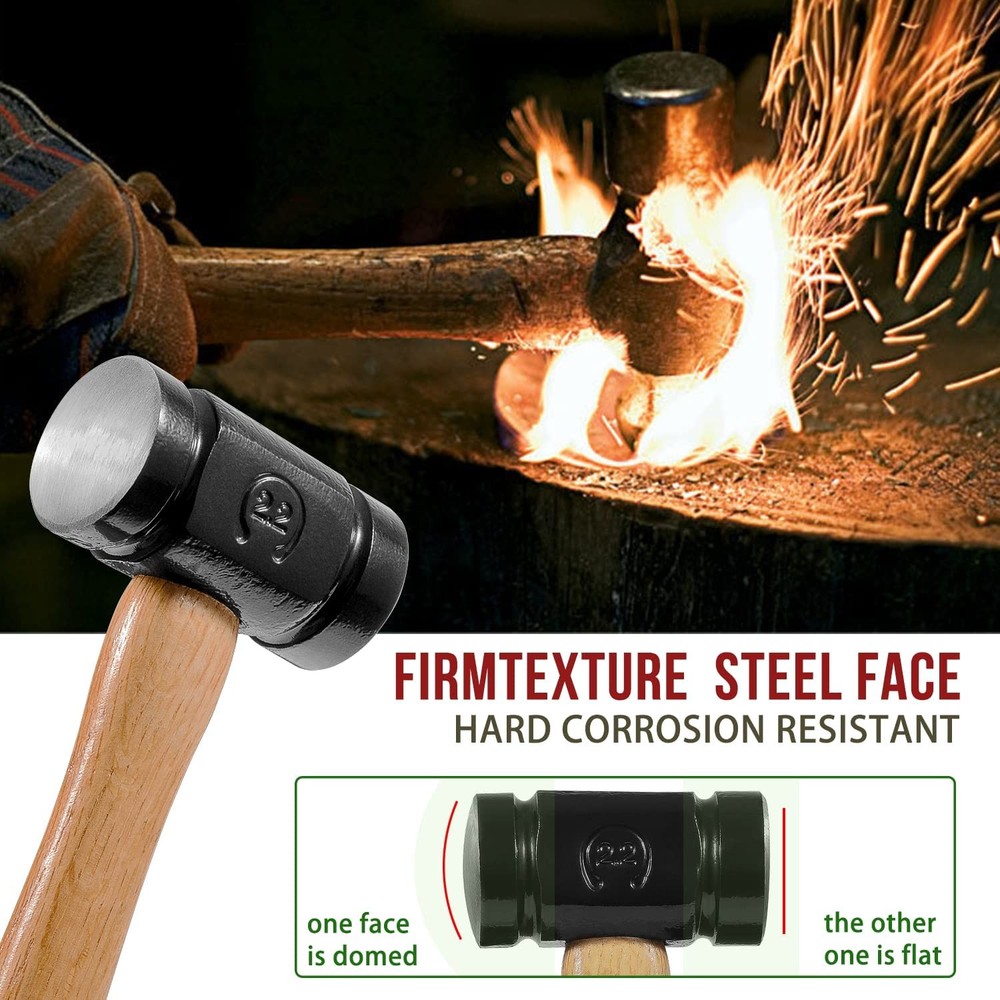 36oz 61B Rounding forge Hammer, Versatile Blacksmith Hammer