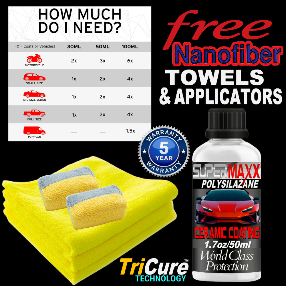 CERAMIC CAR COATING "SCRATCH RESISTANT" 5 YEAR ADVANCED PROTECTION - 1.7oz/50ml