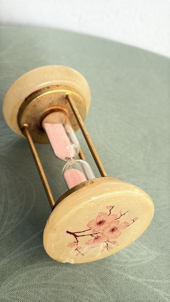 Old Hourglass With Alabaster Bases