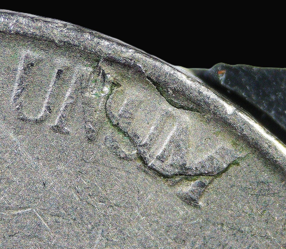 1952 S Jefferson Nickel error, reverse retained lamination