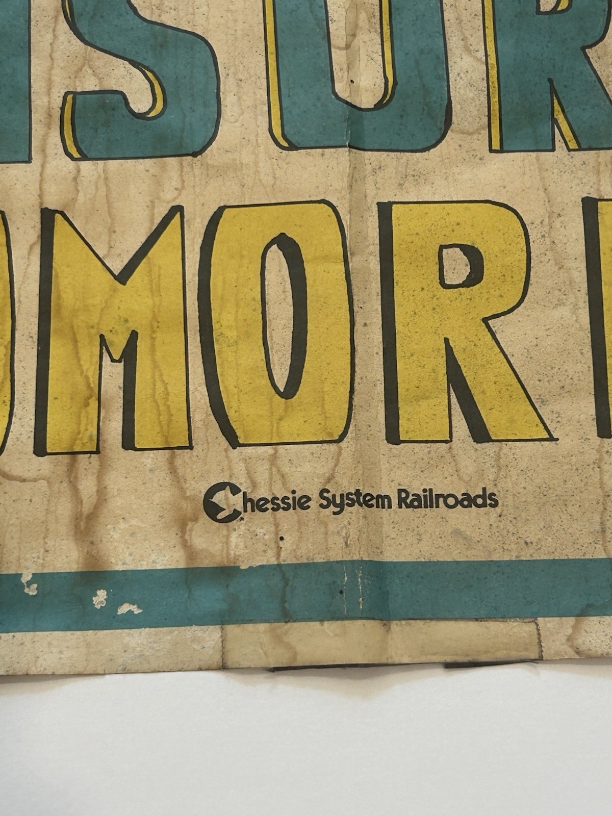 Vintage RAILROAD- Chessie Systems- Poster- ORIGINAL- 1985- Casualty Prevention