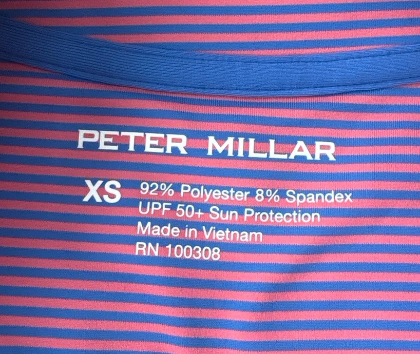 NEW Peter Millar Women's Vista Stripe Shirley Sleeveless Golf Polo Pink Blue XS