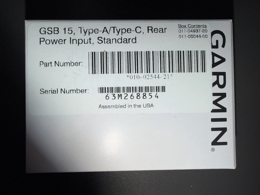 Garmin GSB 15 Type-A/Type-C Rear Power Input, Standard