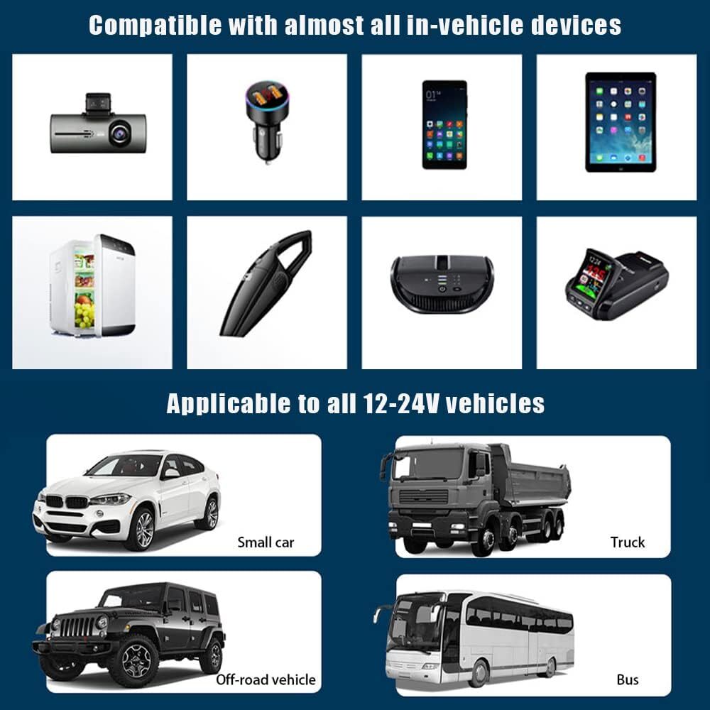 Dual USB Car Cigarette Lighter Socket Splitter Power Adapter Charger Outlet 12V