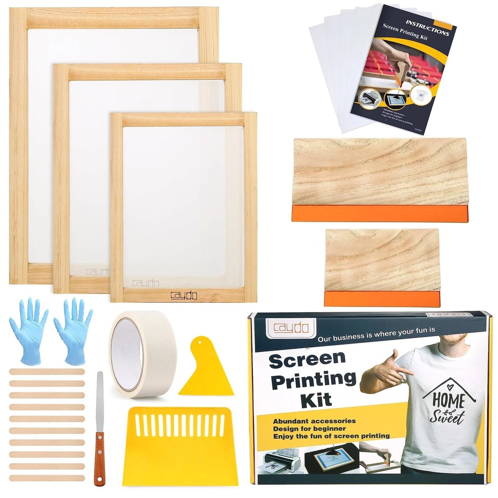 Caydo 23 Pieces Screen Printing Starter kit Include 3 Different Size