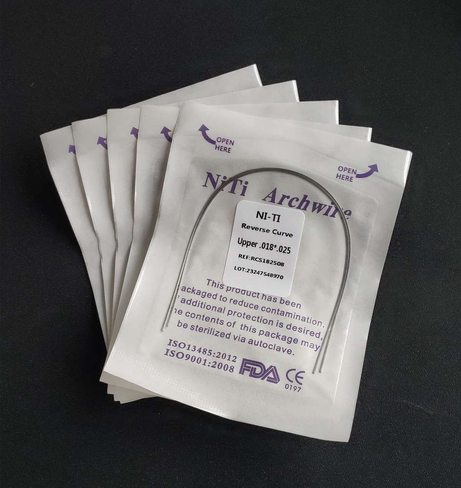 5Pack Dental Orthodontic Super Elastic Reverse Curve NITI Arch Wires Rectangular