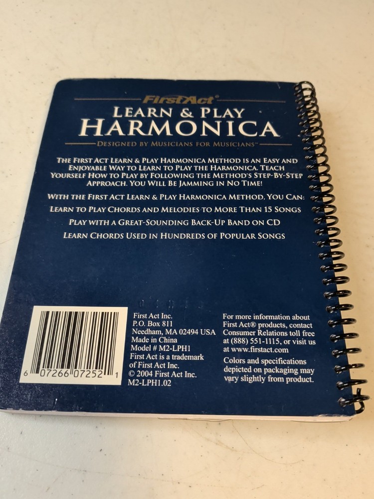1999 First Act Learn & Play Harmonica w/ Instruction Book NEW Missing CD