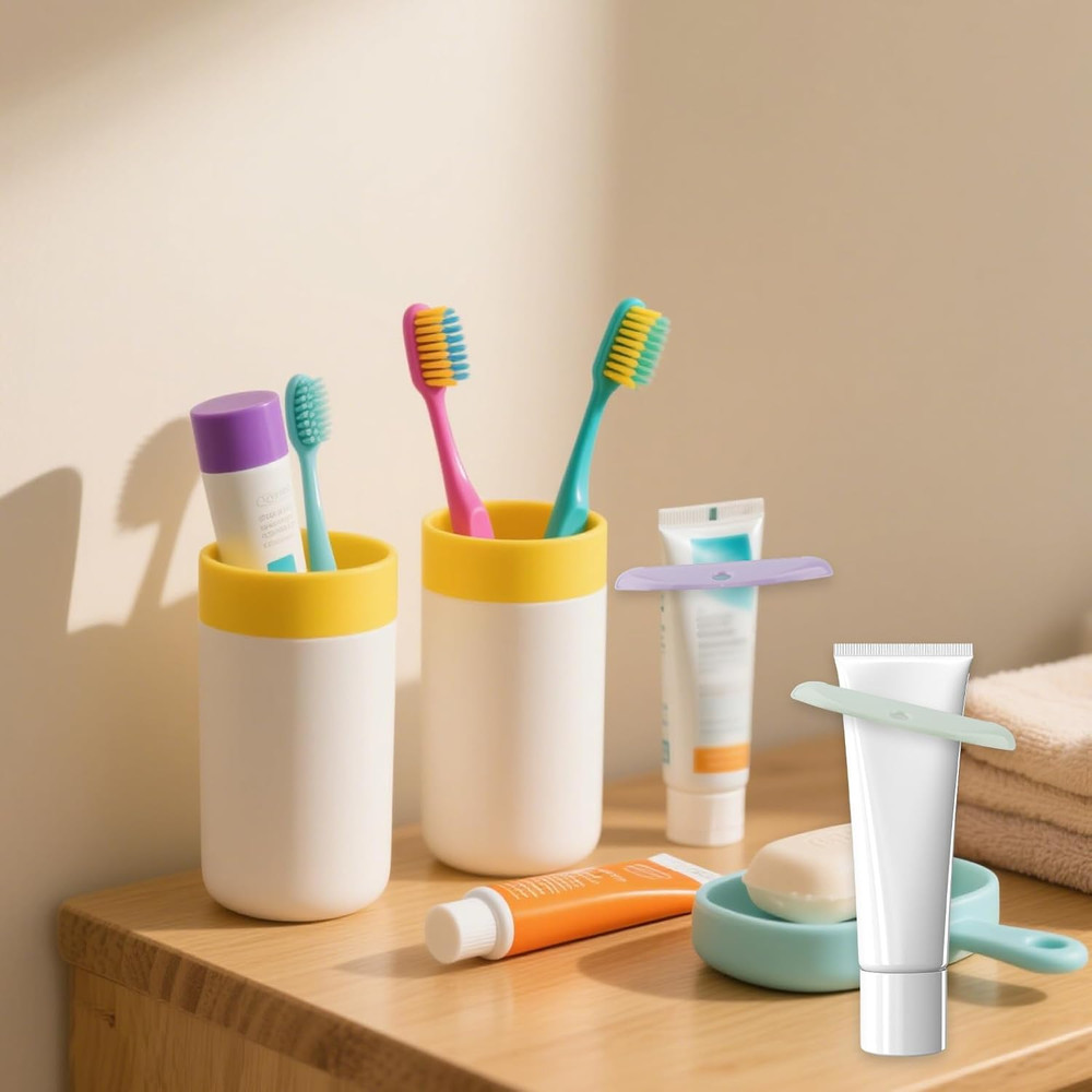 8Pcs Toothpaste Squeezer, Plastic Toothpaste Tube Roller Squeezer Assorted Color