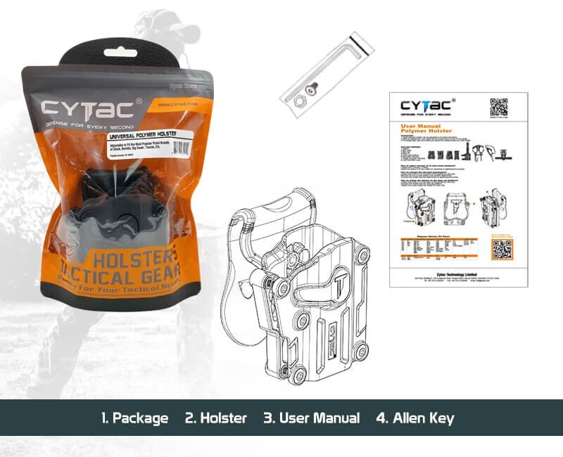 Universal Level 2 OWB Paddle Holster For Guns with Streamlight TLR-1/TLR-2