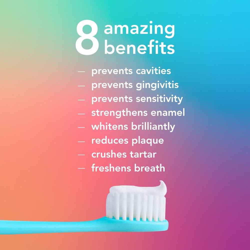 8 in 1 Mighty Multi-Tasker Fluoride Toothpaste Pack, SLS Free Toothpaste with...