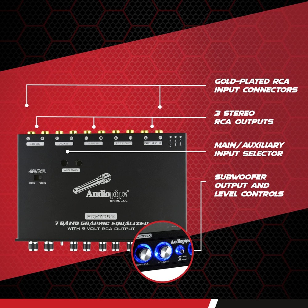 EQ-709X 7-Band Graphic in-Dash Equalizer