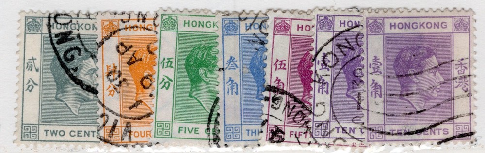 Hong Kong #155-8, 161B, 162A, 158A used
