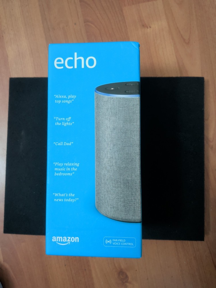 Opened only , Amazon Echo (2nd Generation) Smart Assistant - Heather Grey