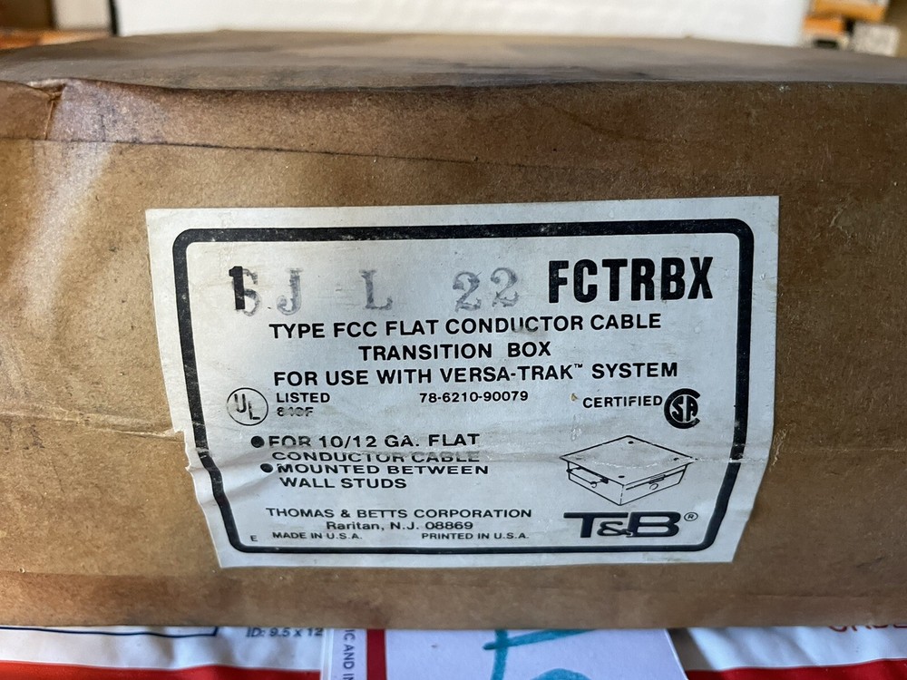 Thomas & Betts Transition Box FCTRBX Type FCC Flat Connector Cable