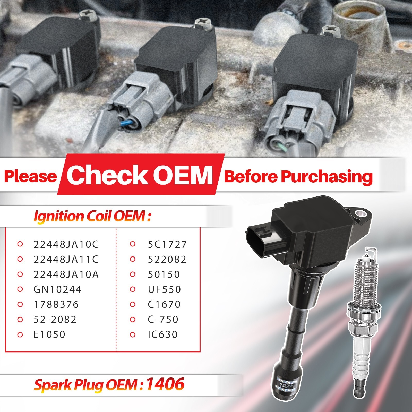 6pcs 22448-JA11C Ignition Coil + Iridium Spark Plug For Infiniti Nissan 3.5L V6