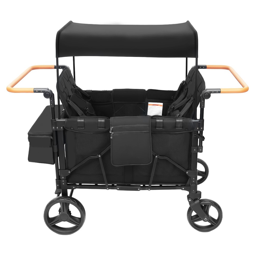 Stroller Wagon 4 Seats Quad Collapsible Stroller with Adjustable Handle & Canopy