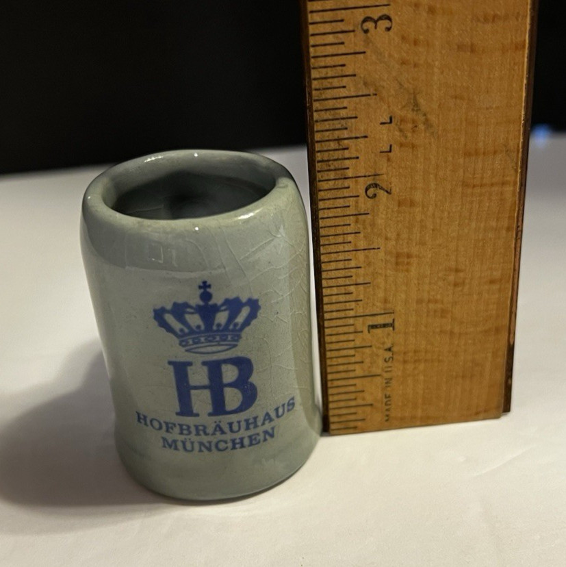 Vtg HB Hofbrauhaus Munchen Mini Ceramic Stoneware Stein Mug Shot Glass 2.25"