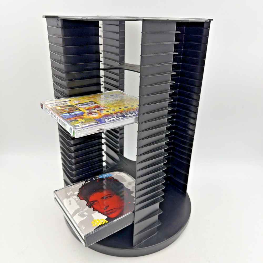 Fellowes 112 CD Rotating Carousel Rotating Media Storage Display Tower Rack