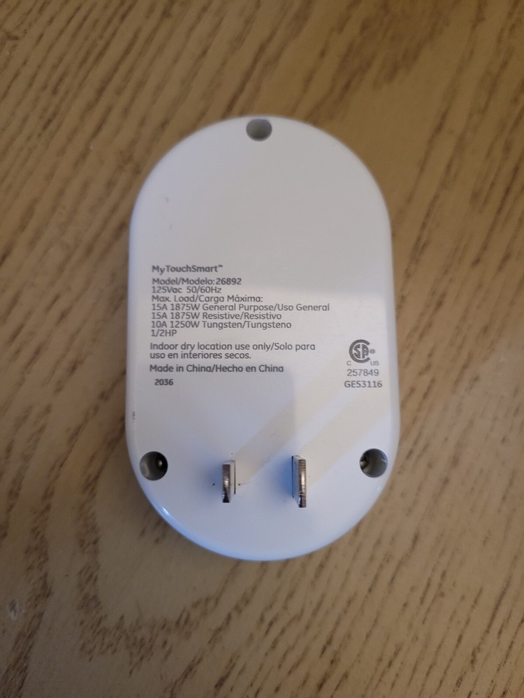 TESTED MyTouchSmart Indoor Digital Timer 1-Outlet Polarized 2-Prong Plug 26892