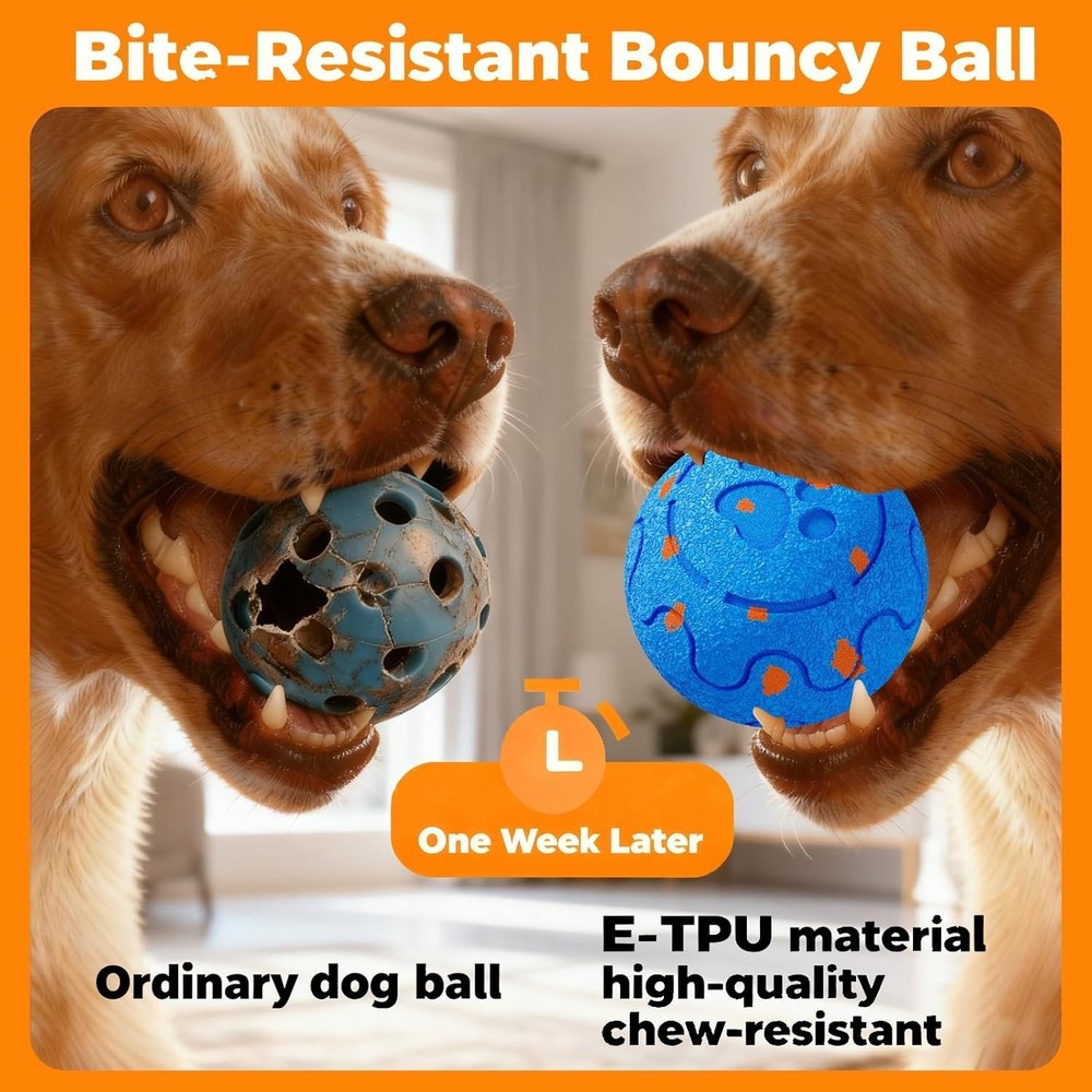 Self-Rolling Interactive Dog Ball Toy, Motion-Activated, Waterproof Blue