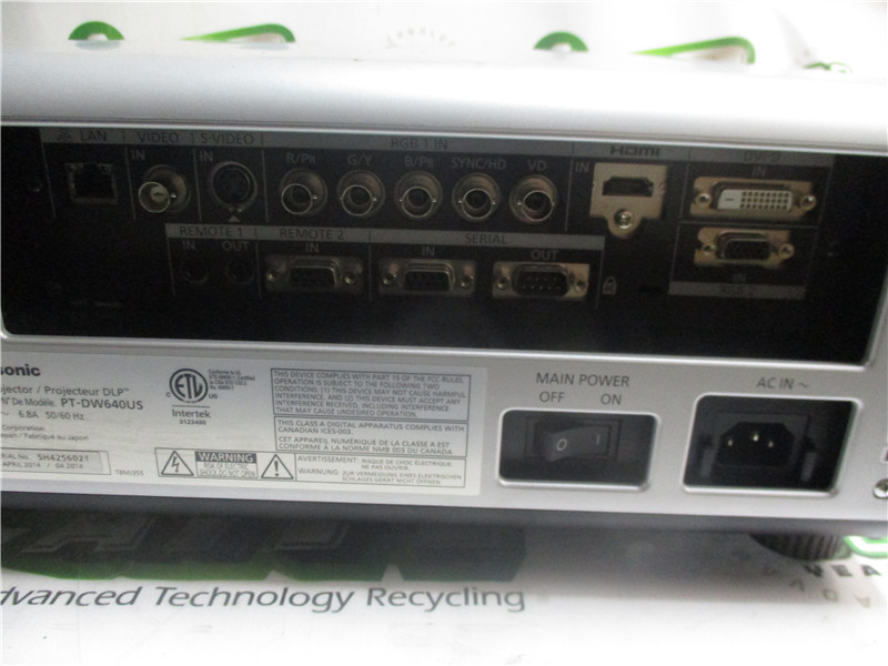 Panasonic PT-DW640 Projector 3424 Hours Bright Clear Display