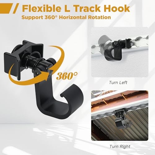 6Pcs L Track Hooks, L-Track Single Stud Tie Down Fitting, L-Track Spring 6pcs