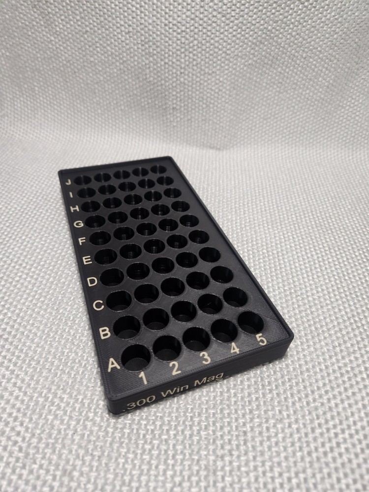 .300 Winchester Magnum 50rd Reloading tray, Stackable, Different color options