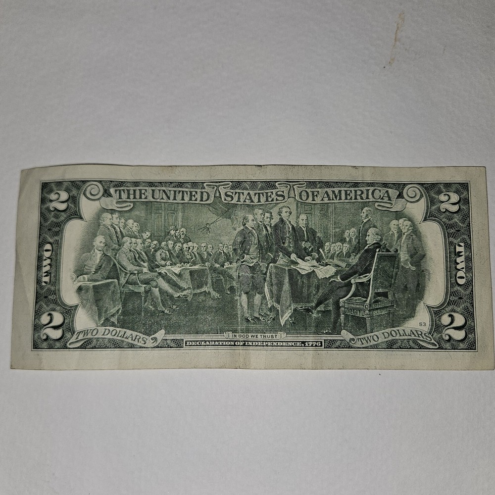 2013 $2 Dollar Bill Note Miscut/ Misaligned Error LOW SERIAL NUMBER #J01439129A