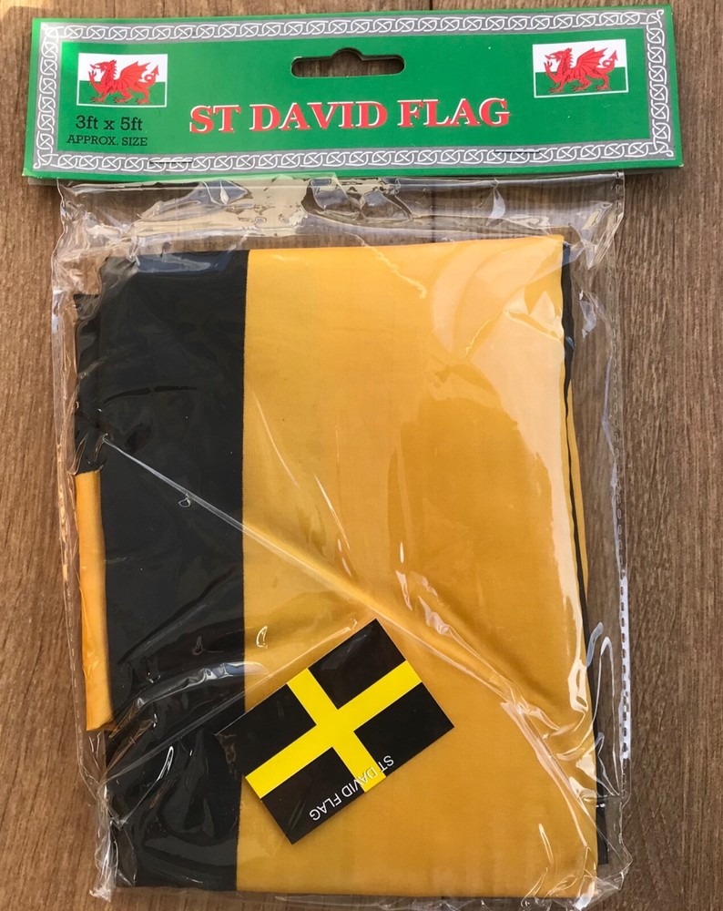 St David Flag. 5ft x 3ft. Material, Polyester, Comes with two eylets.