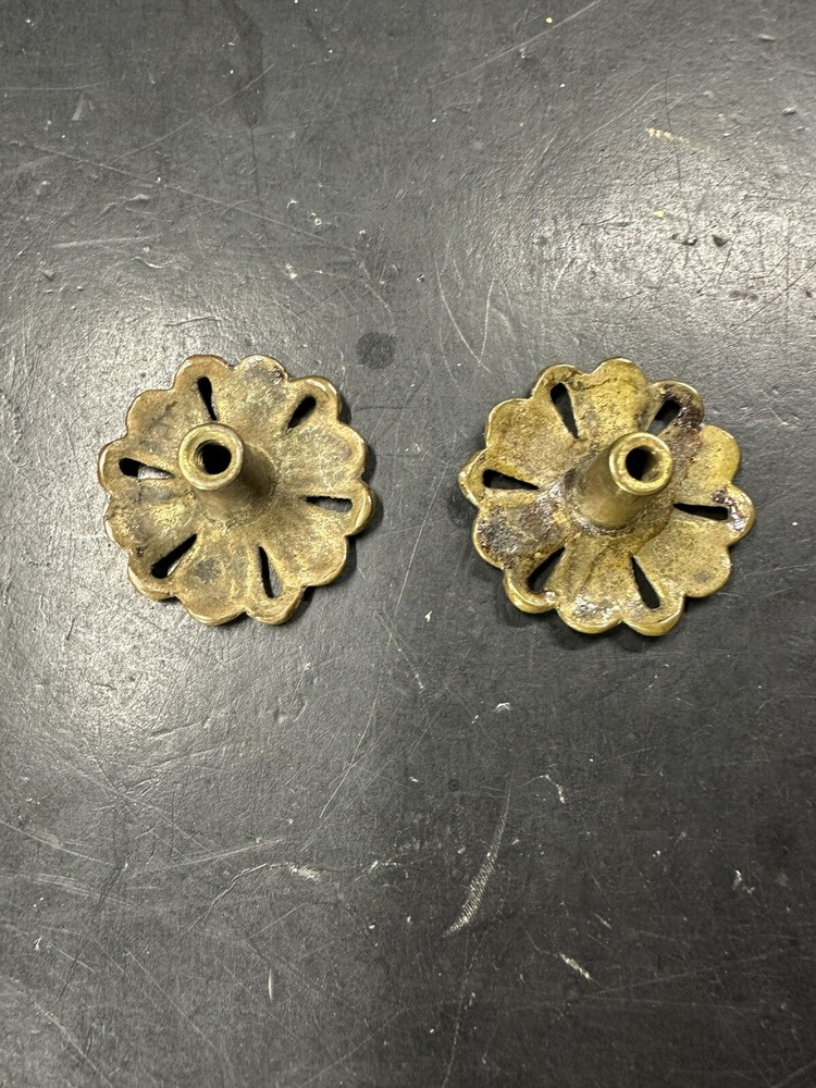 Vintage Brass Pull Handles Flower Ornate