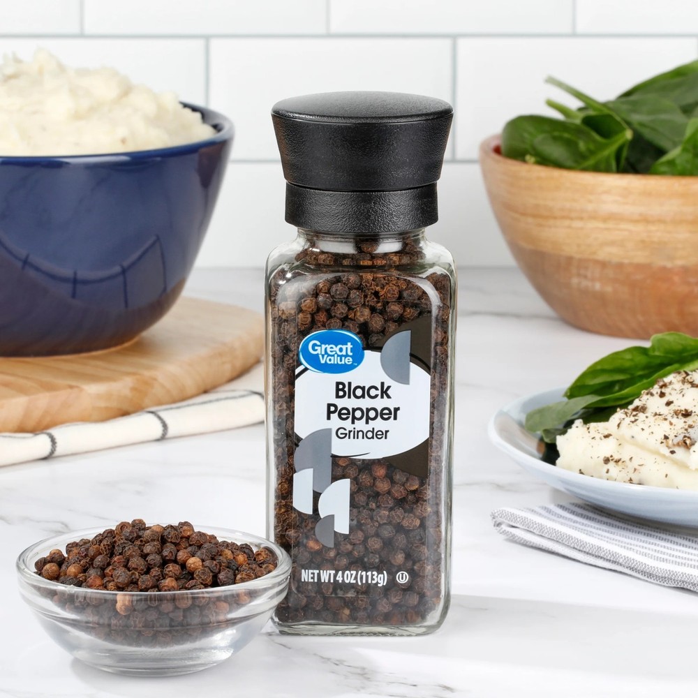 Great Value Black Pepper Grinder, 4 oz.