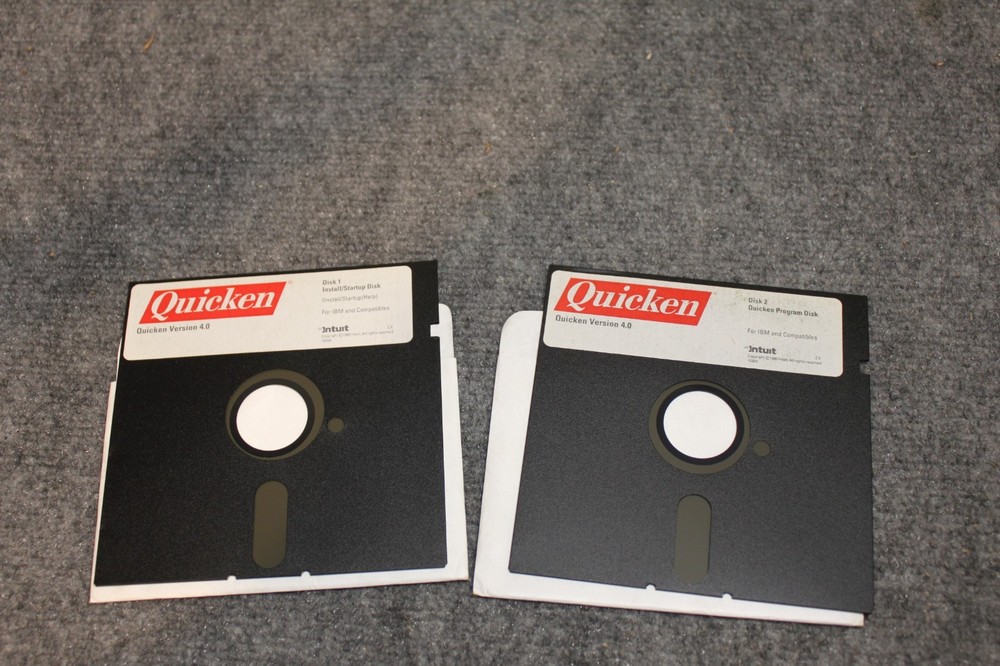 Vintage Quicken Version 4.0 5.25" Floppy Disk for IBM Computers 1990