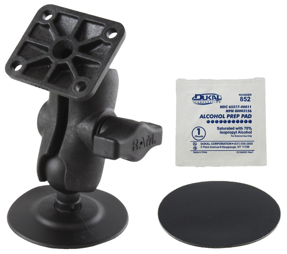 RAM Flex Car Dash / Surface Short Arm Mount with AMPS Square Base Plate