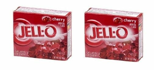 Jell-O Cherry Gelatin Dessert Mix 2 Box Pack