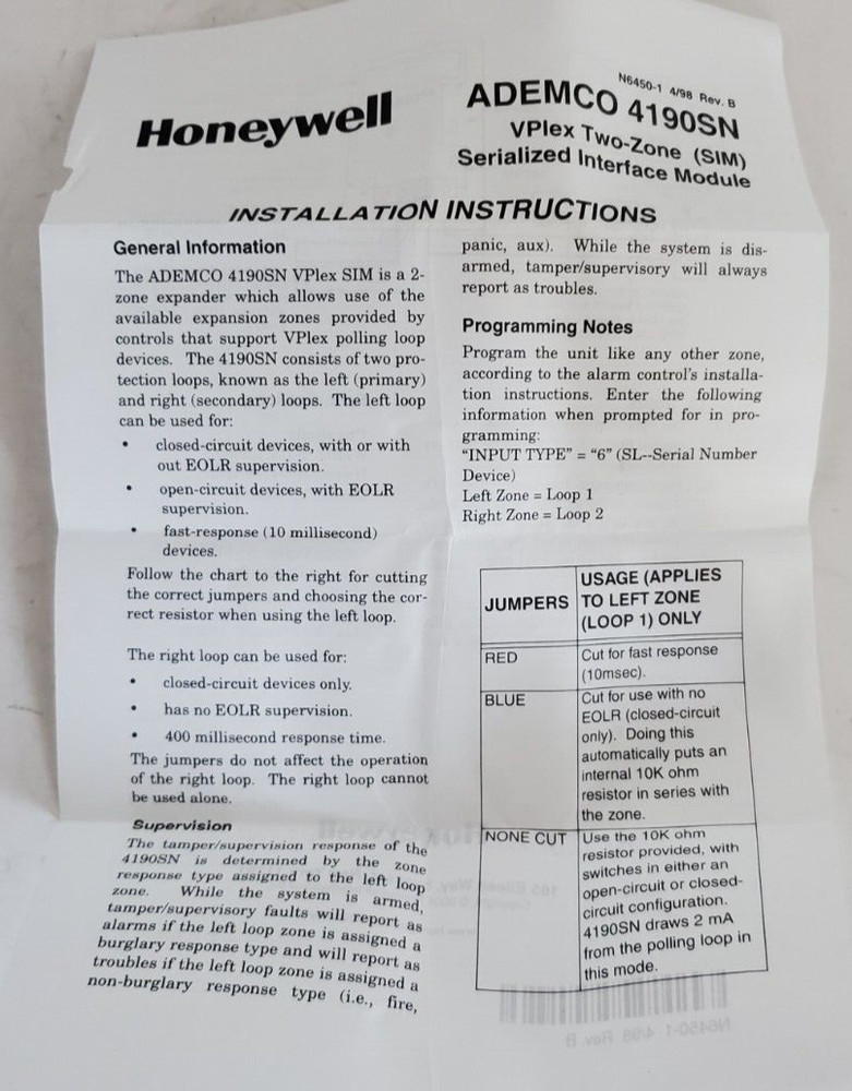 Ademco 4190SN Remote Point Module