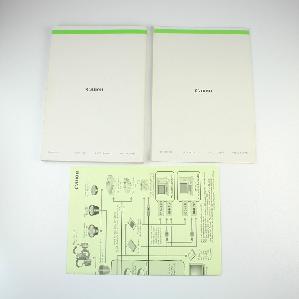 Canon Power Shot G3 Digital Camera Guide + Quick Start - Original Booklets